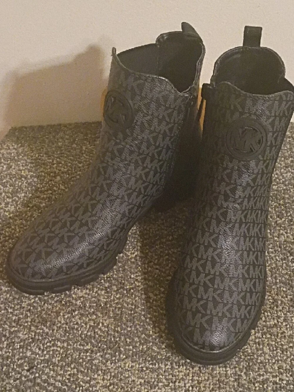 Michael Kors Black MK Monogram Ankle Boots